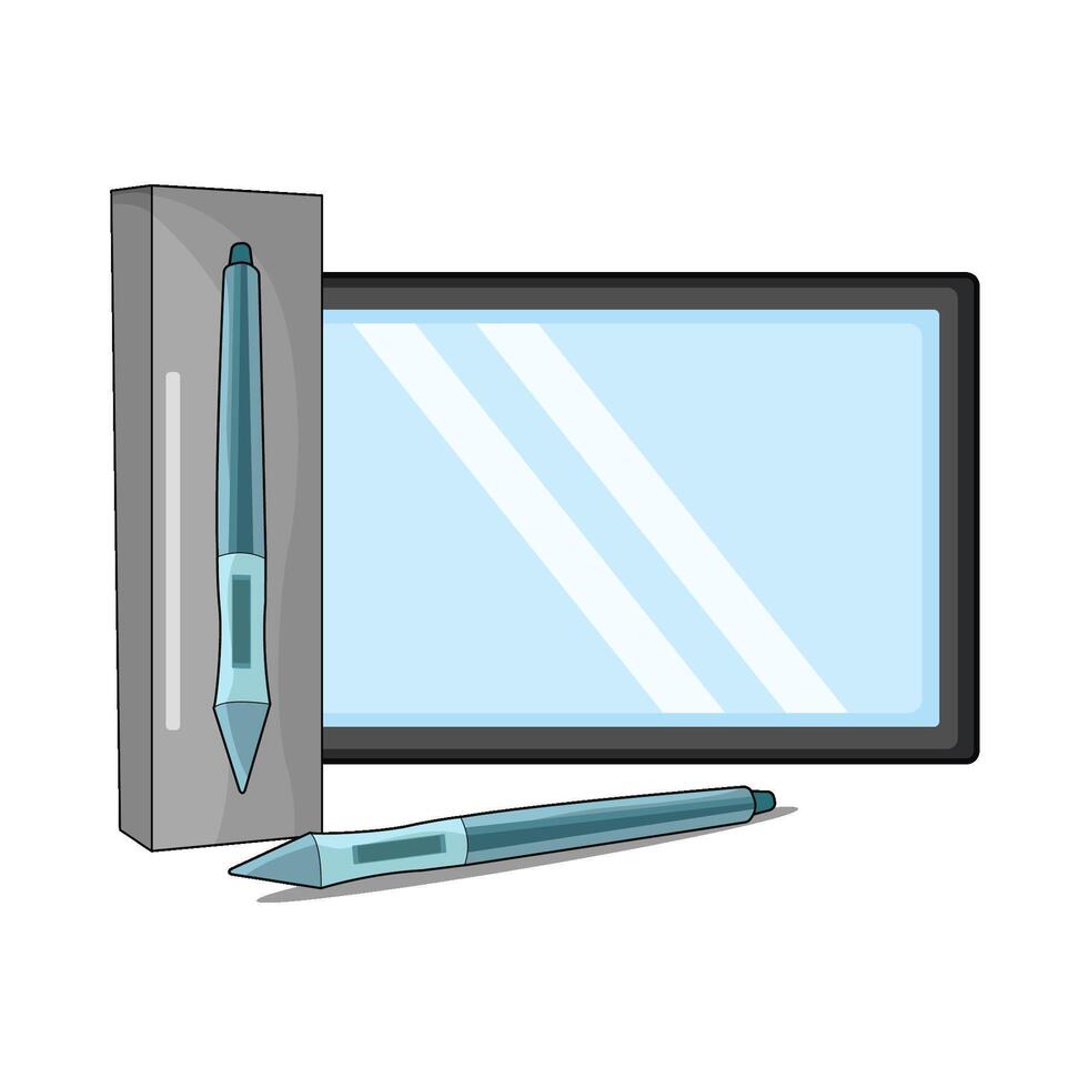 illustration of Modern Drawing with Pen Tablet vector