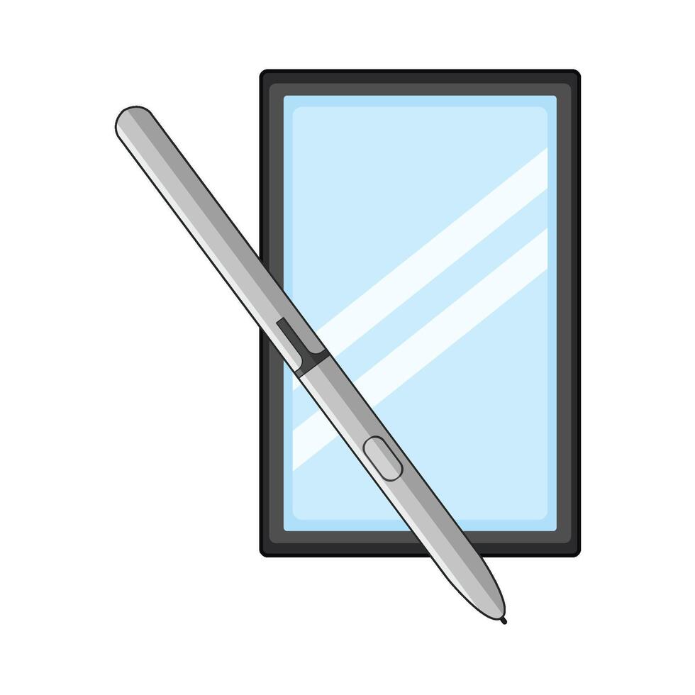 illustration of Digital Drawing with pen tablet vector