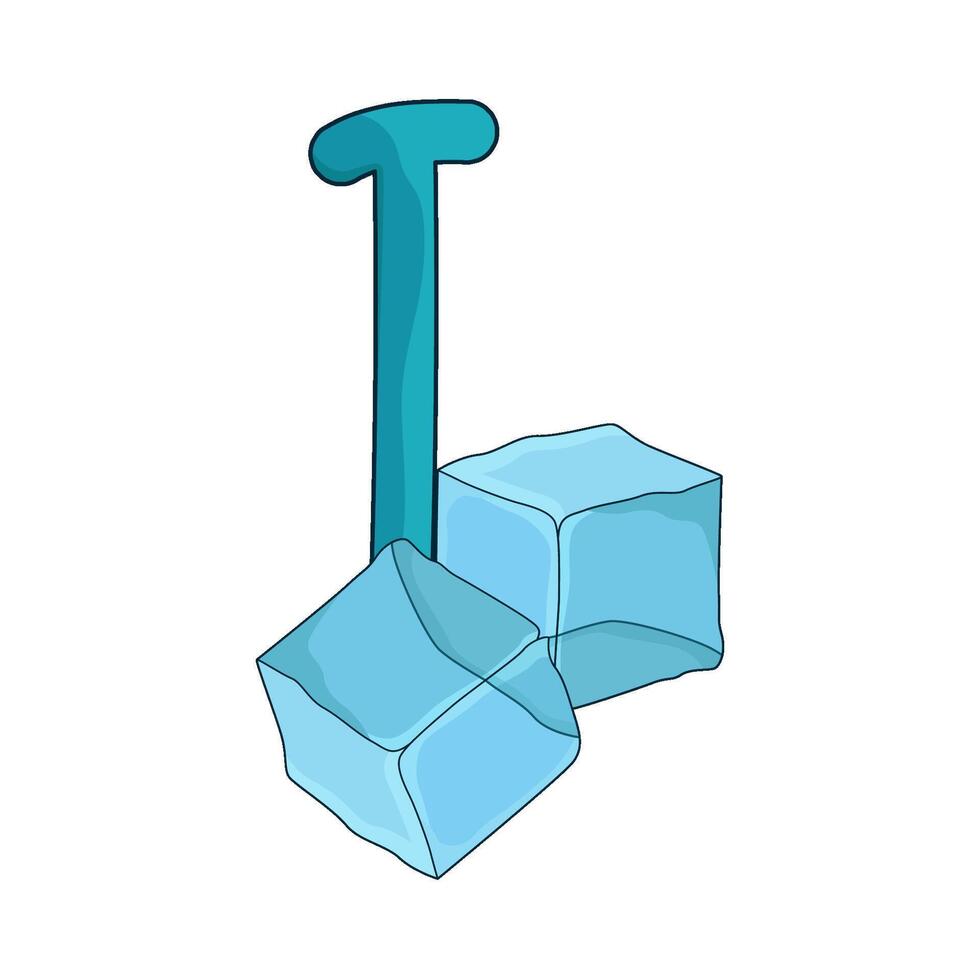 illustration of letter i for ice cube vector