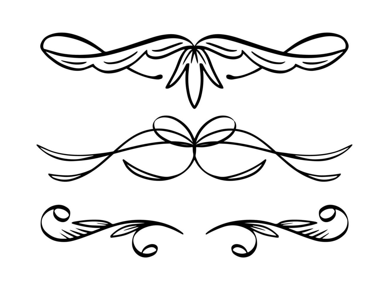 ornament text dividers, flourishes and laurel design elements set for decoration. vector