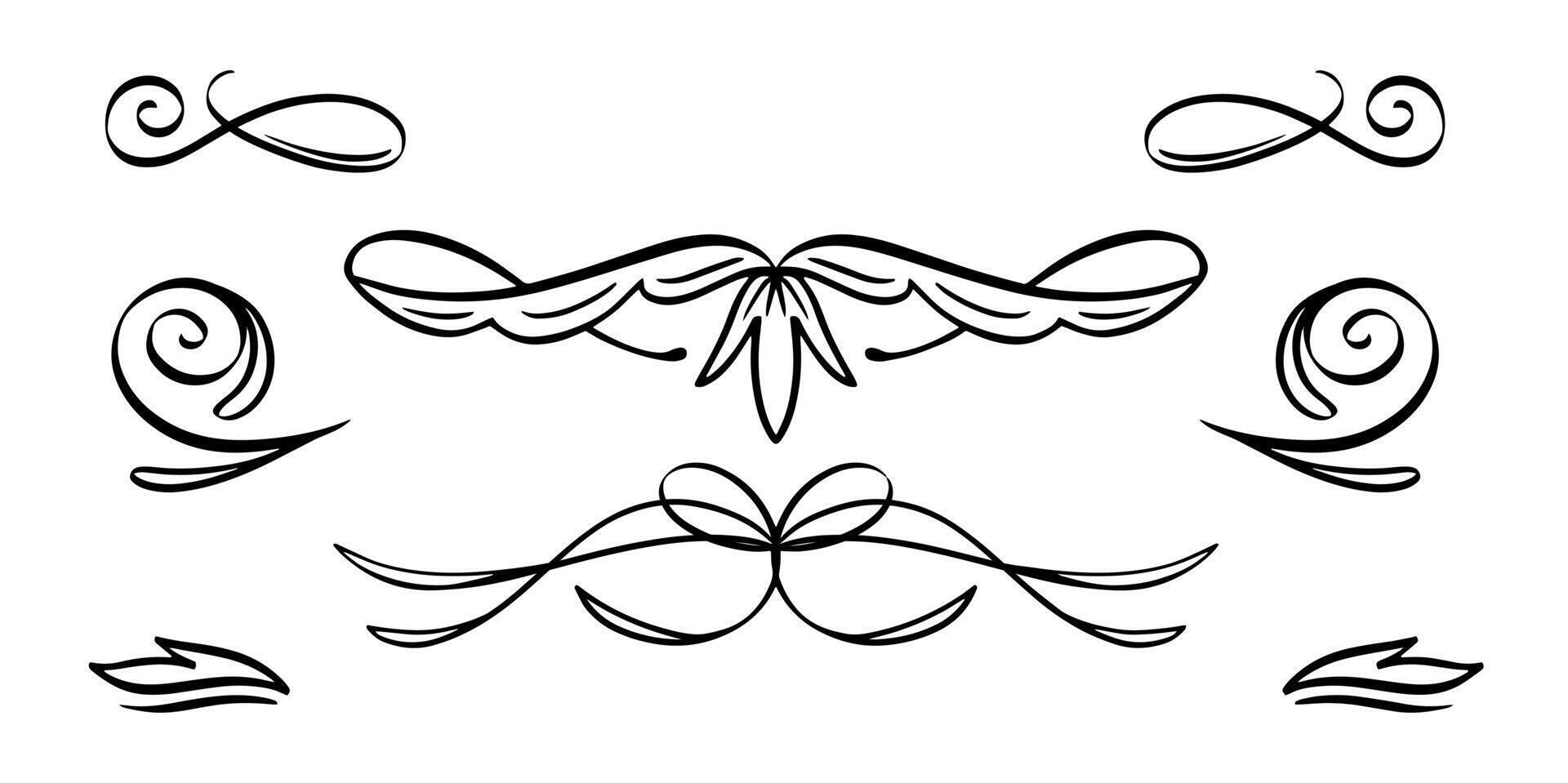 Elegant baroque label old filigree calligraphy shapes vector