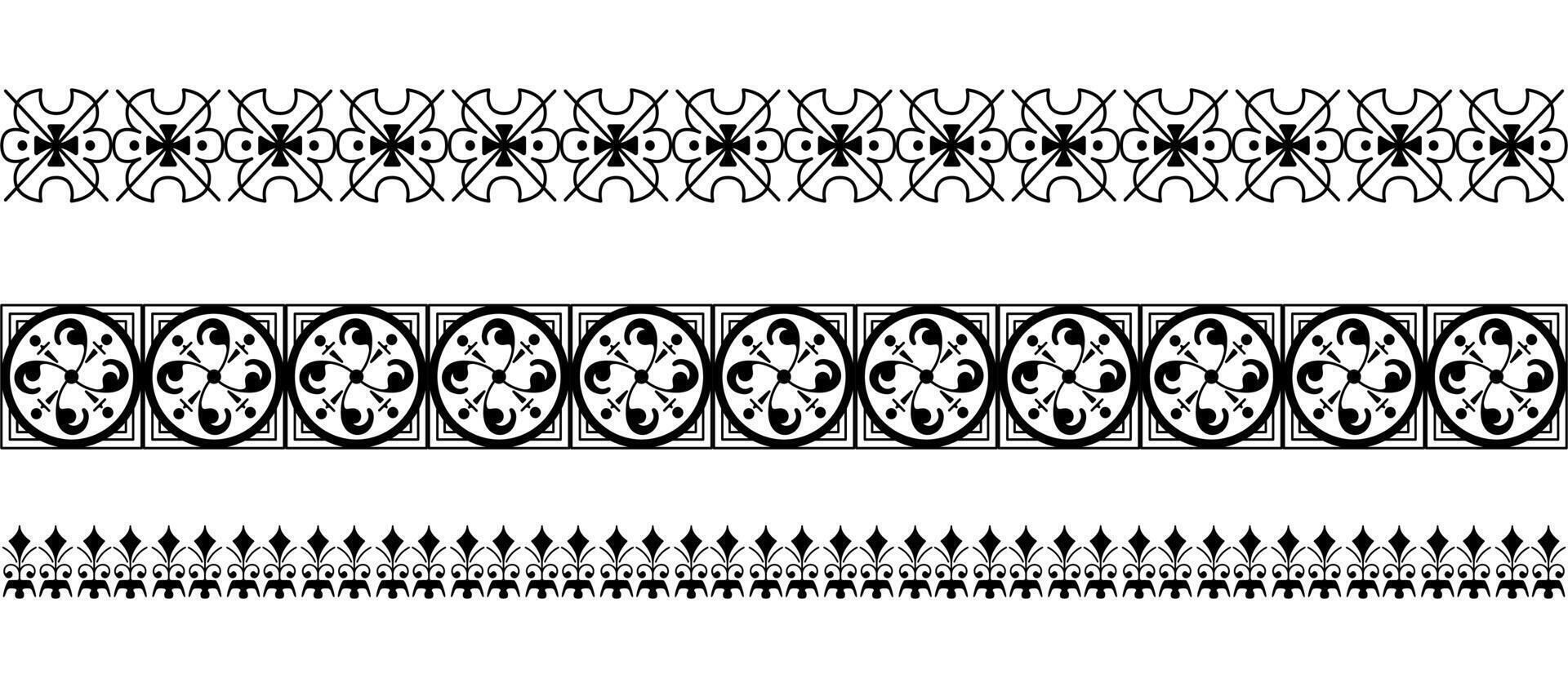 Ethnic set of Pattern Brushes plus decor elements. vector