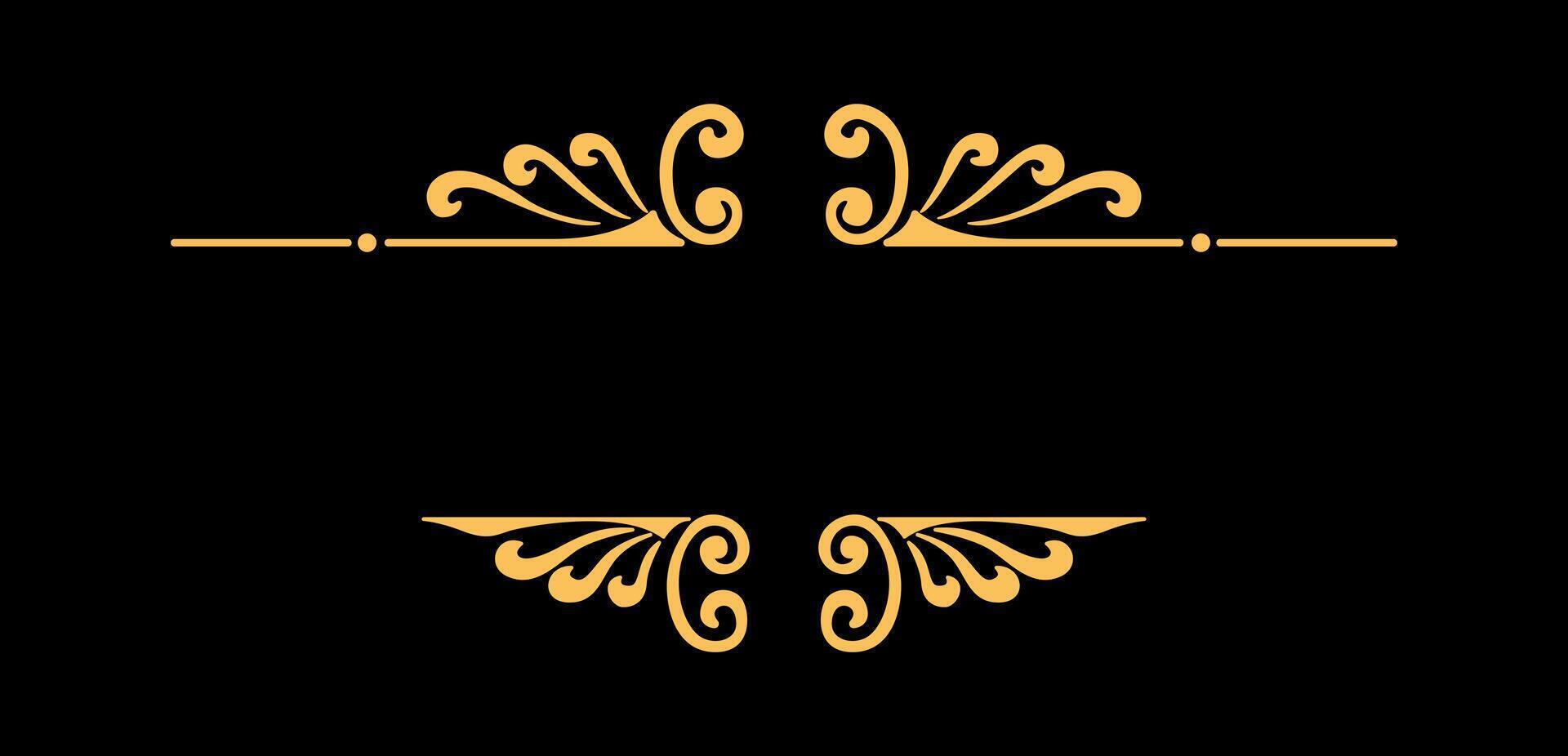 Set of Calligraphic frames, page divider on gold colour vector