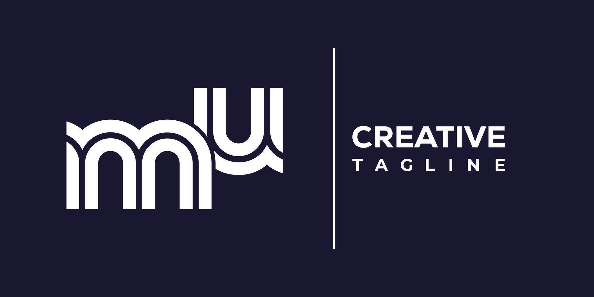 mu abstract minimalist letters Logo Monogram. vector