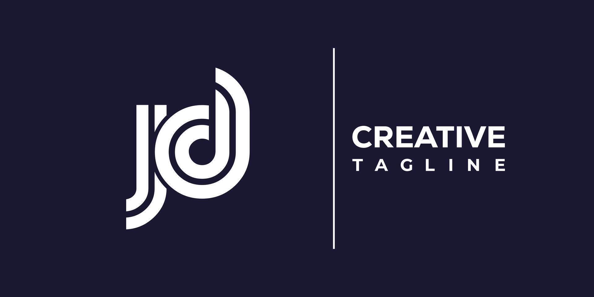 jd abstract minimalist letters Logo Monogram. vector