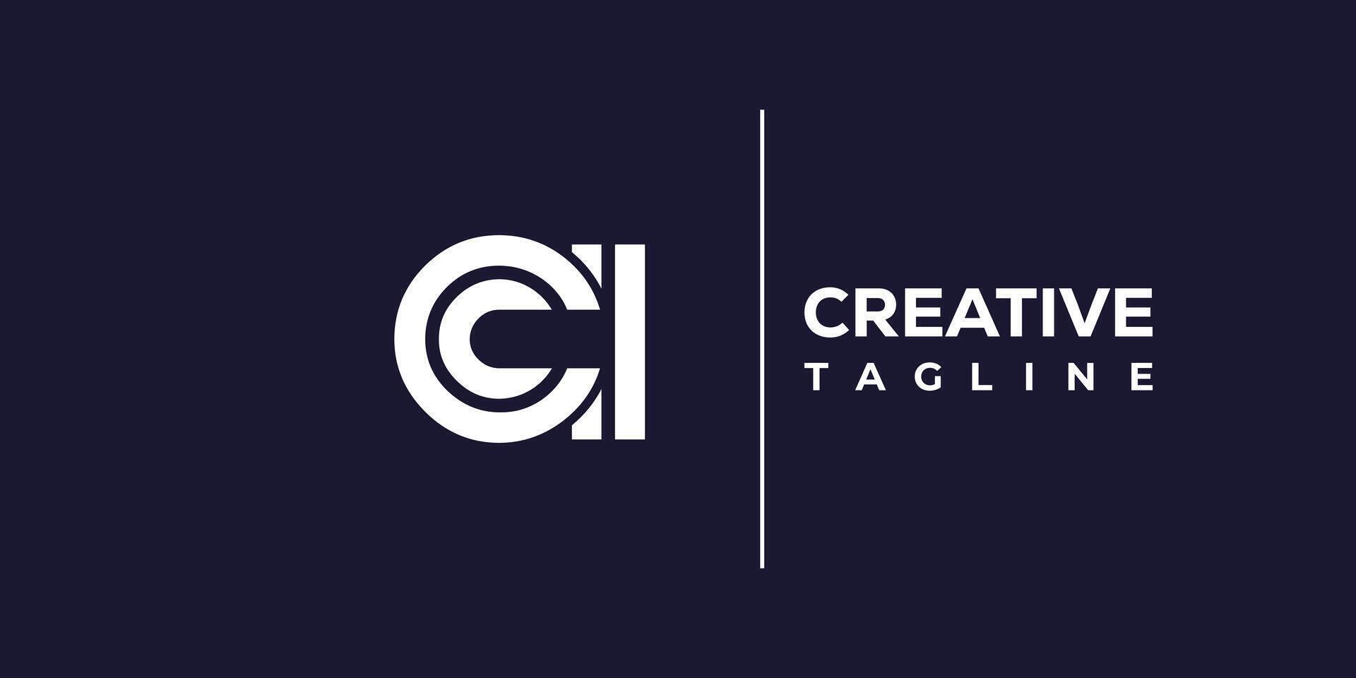 ci abstract minimalist letters Logo Monogram. vector