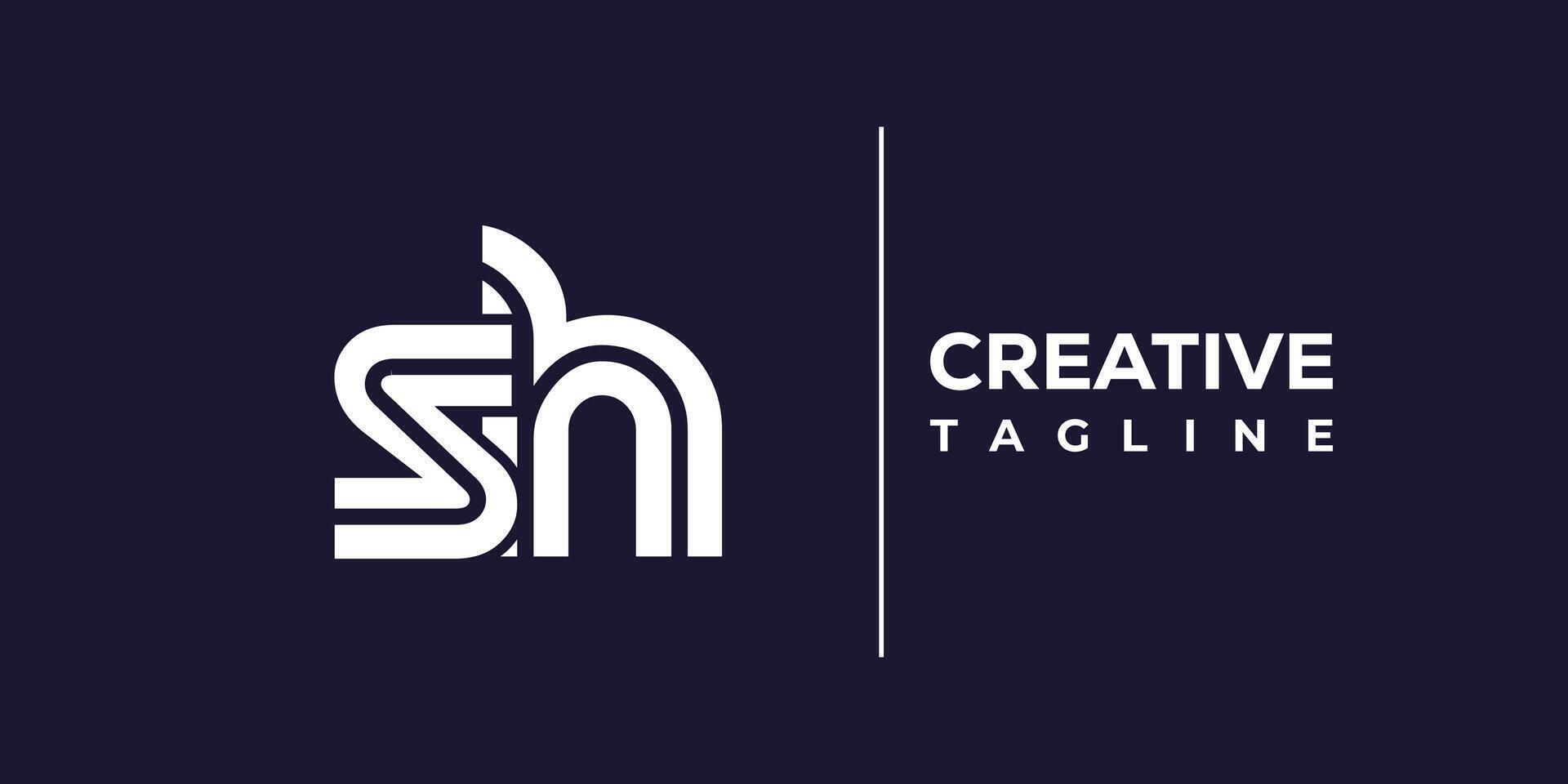 sh abstract minimalist letters Logo Monogram. vector