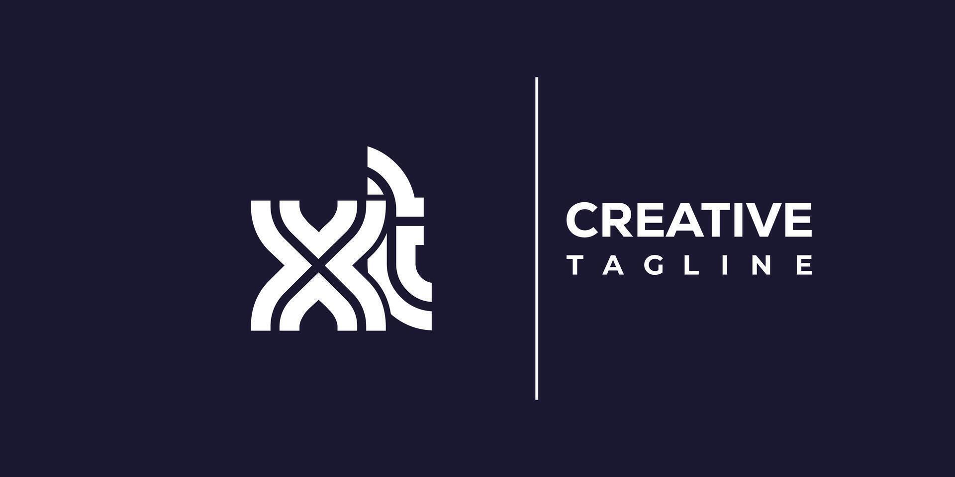 xt abstract minimalist letters Logo Monogram. vector