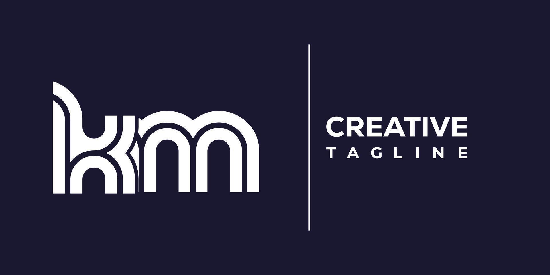 km abstract minimalist letters Logo Monogram. vector