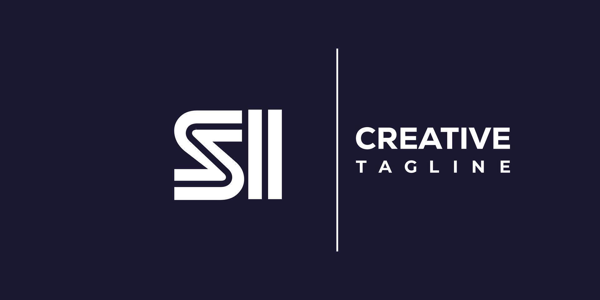 sI abstract minimalist letters Logo Monogram. vector