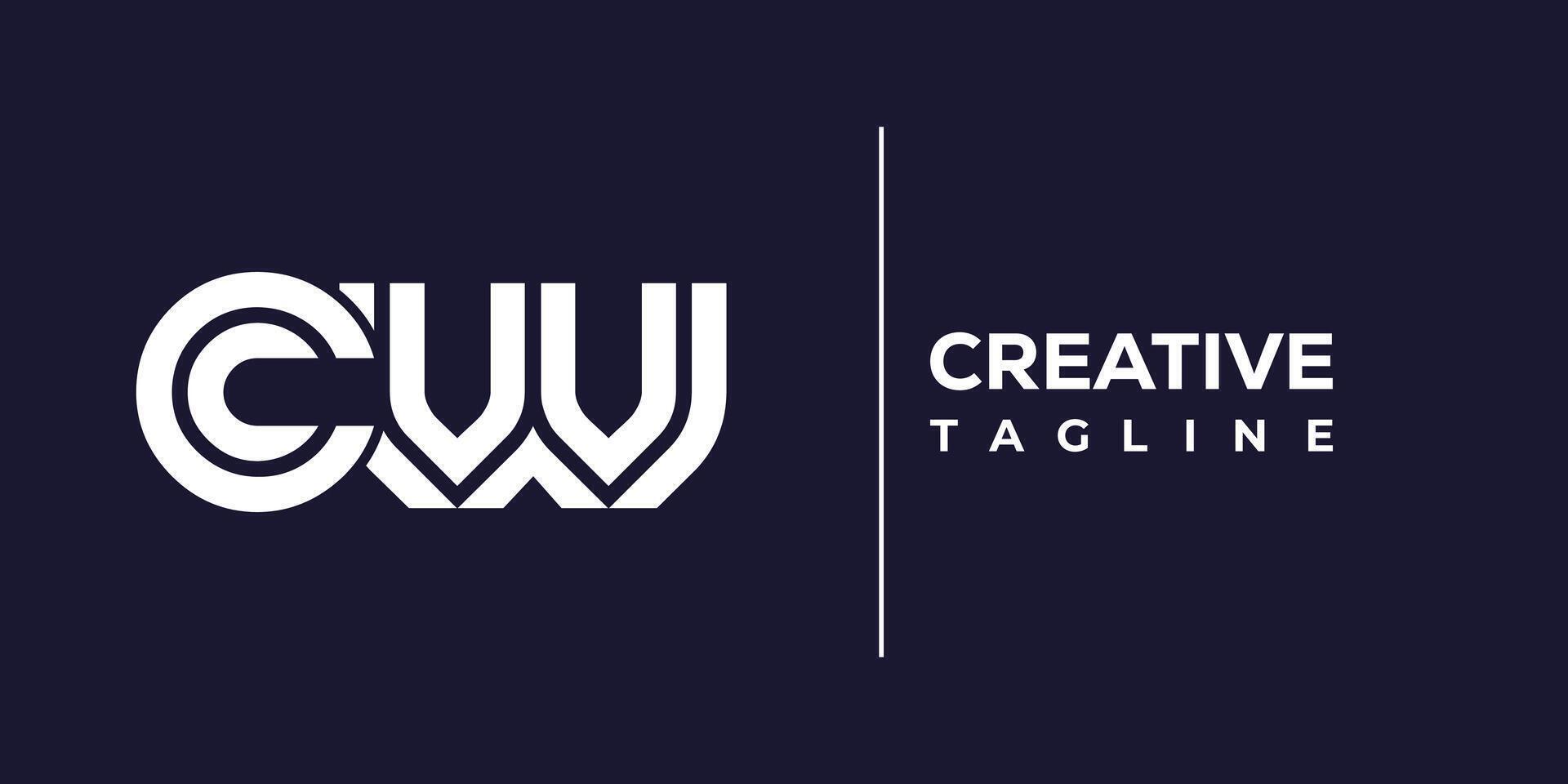 cw abstract minimalist letters Logo Monogram. vector