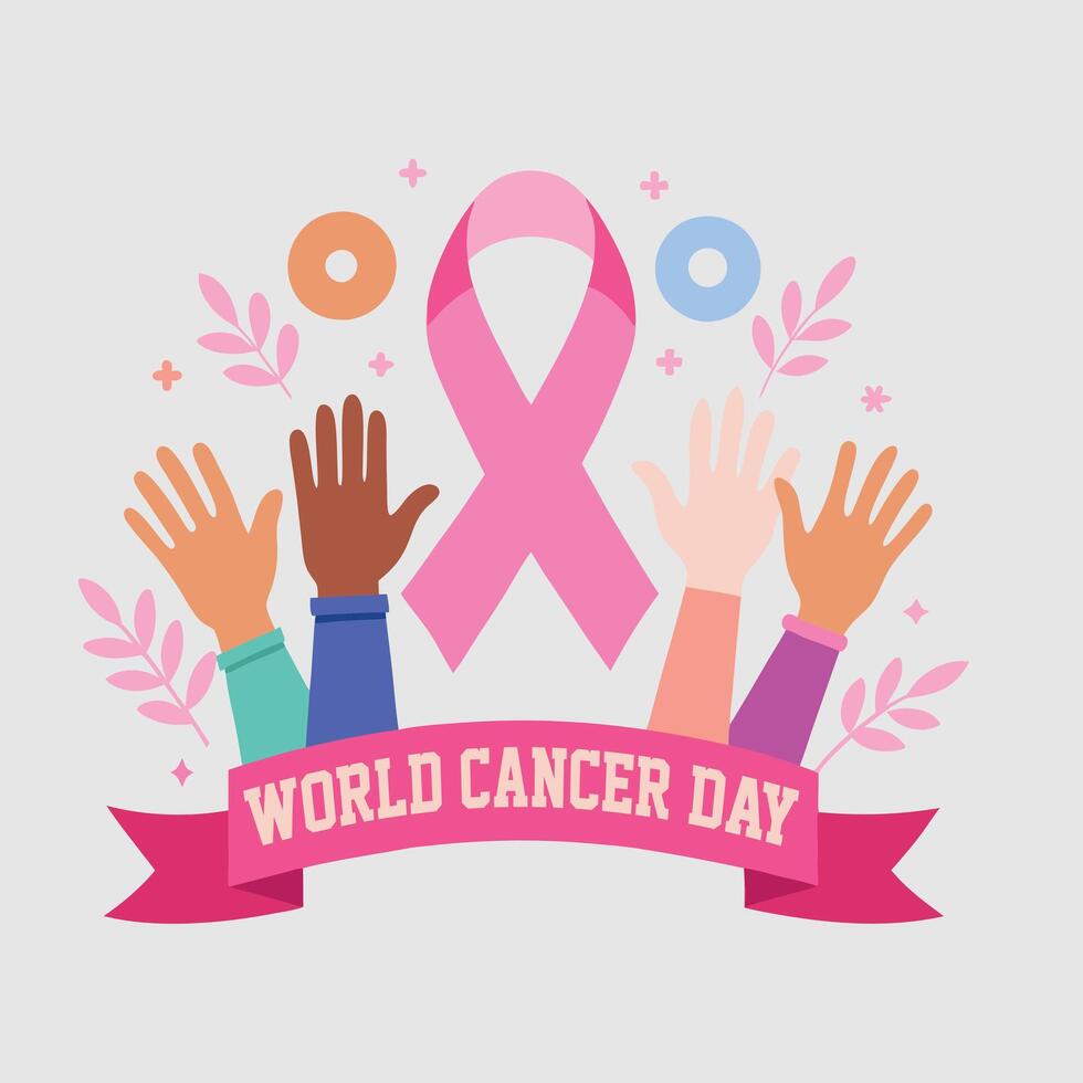 Design an empowering illustration for World Cancer Day vector