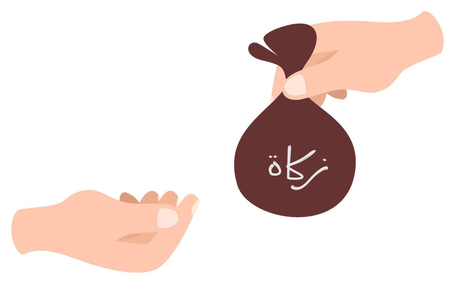 Flat Illustration of Giving Zakat vector