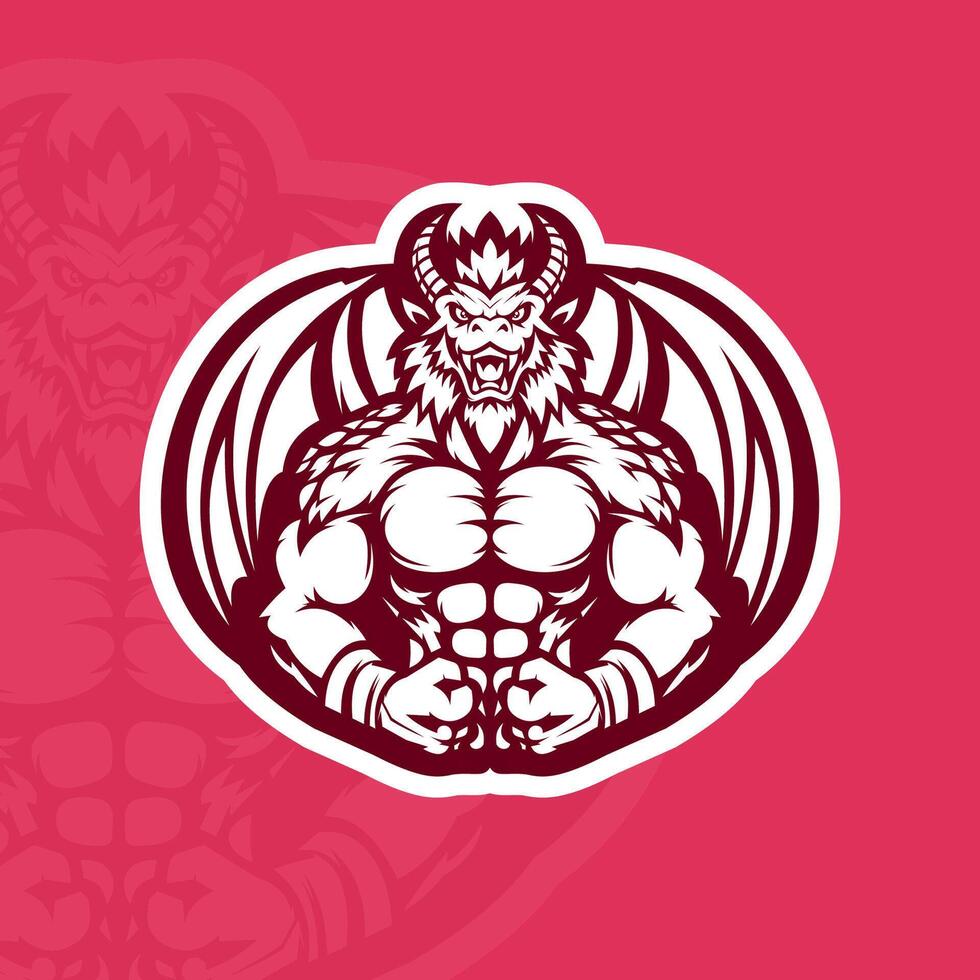 Dragon mascot esport logo design vector