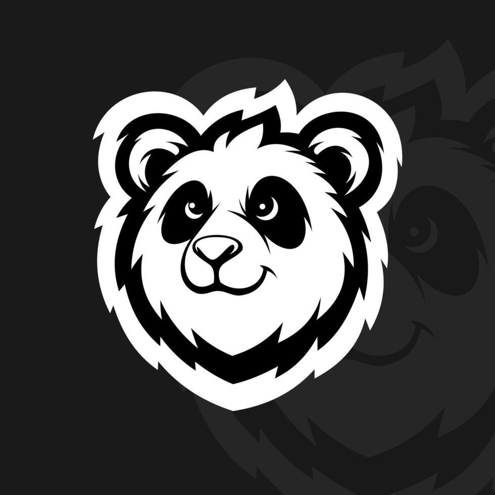 Panda face mascot logo design vector