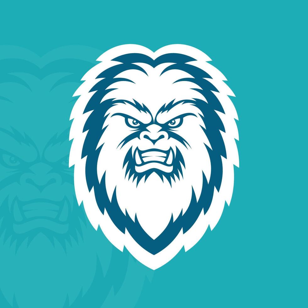 Yeti face mascot logo design vector