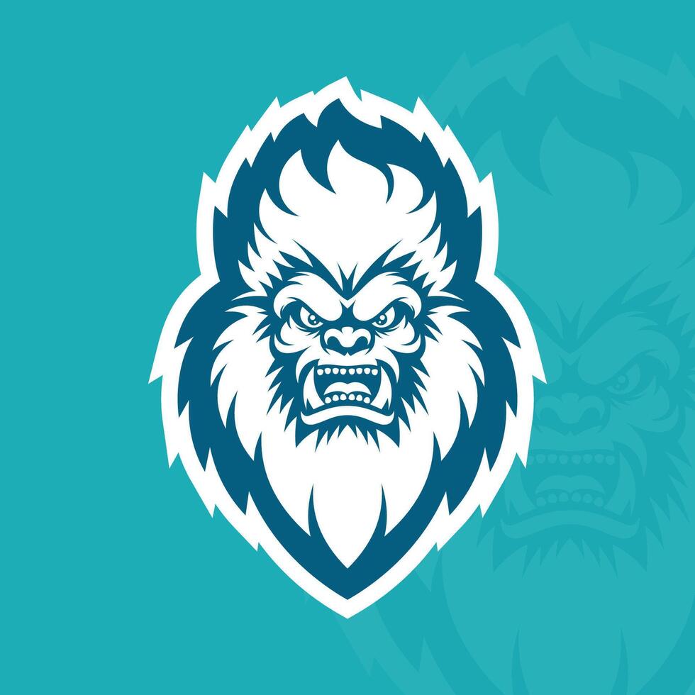 Yeti head mascot logo design vector