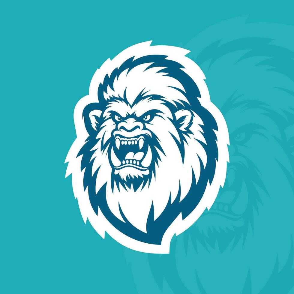 Angry yeti mascot logo design vector
