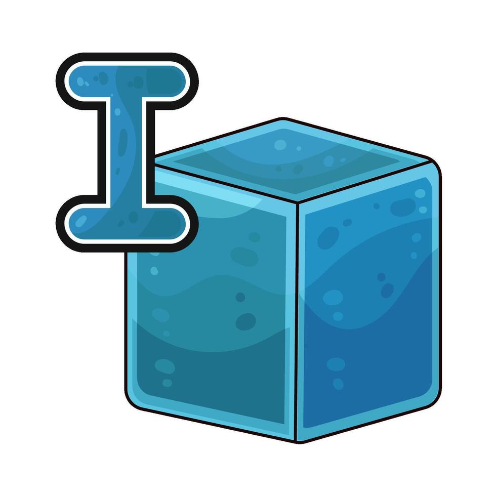 Illustration of Letter I for Ice Cube vector