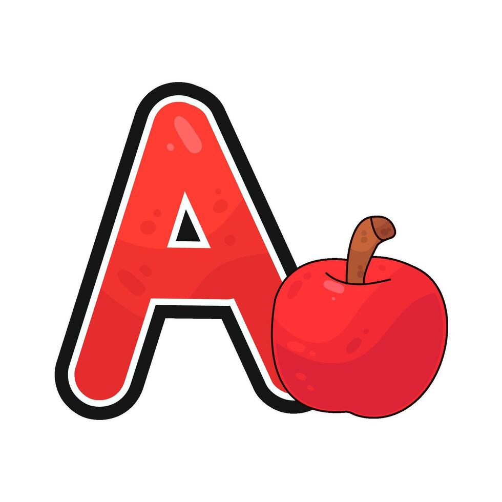 Illustration of Letter A for Apple vector