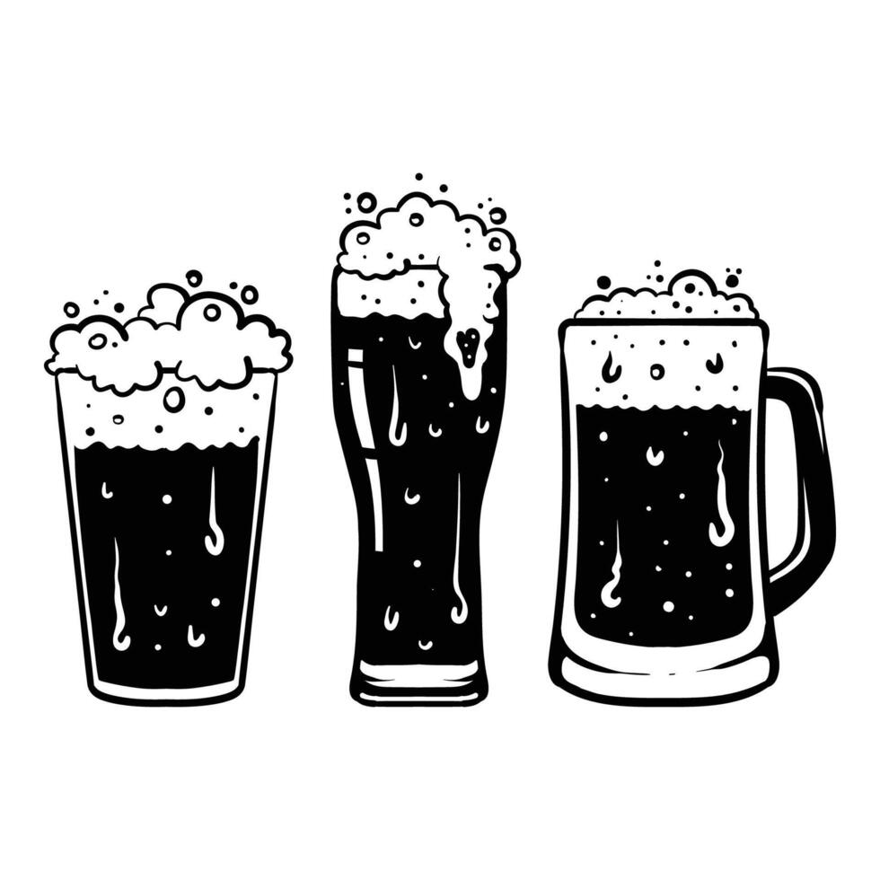 beer drink silhouette illustration vector