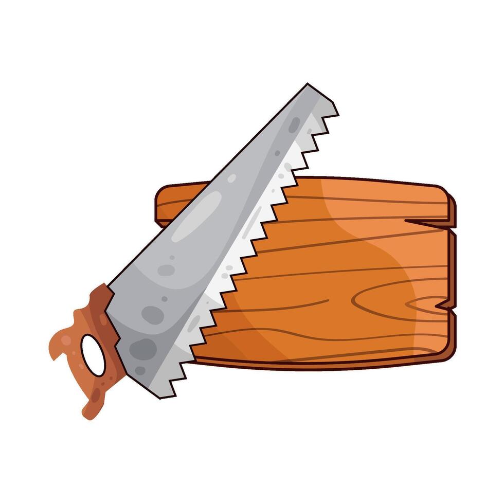 cut the board using a saw vector
