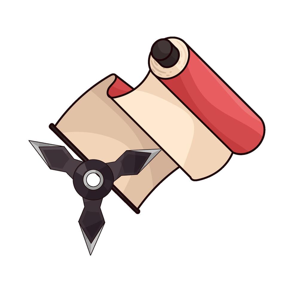 Japanese shuriken with paper illustration vector