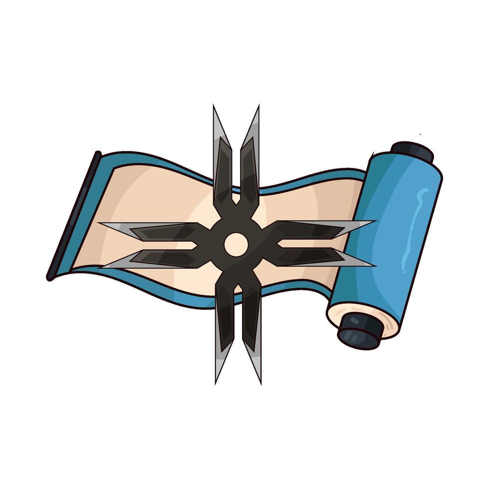 paper rolls and Japanese shuriken vector