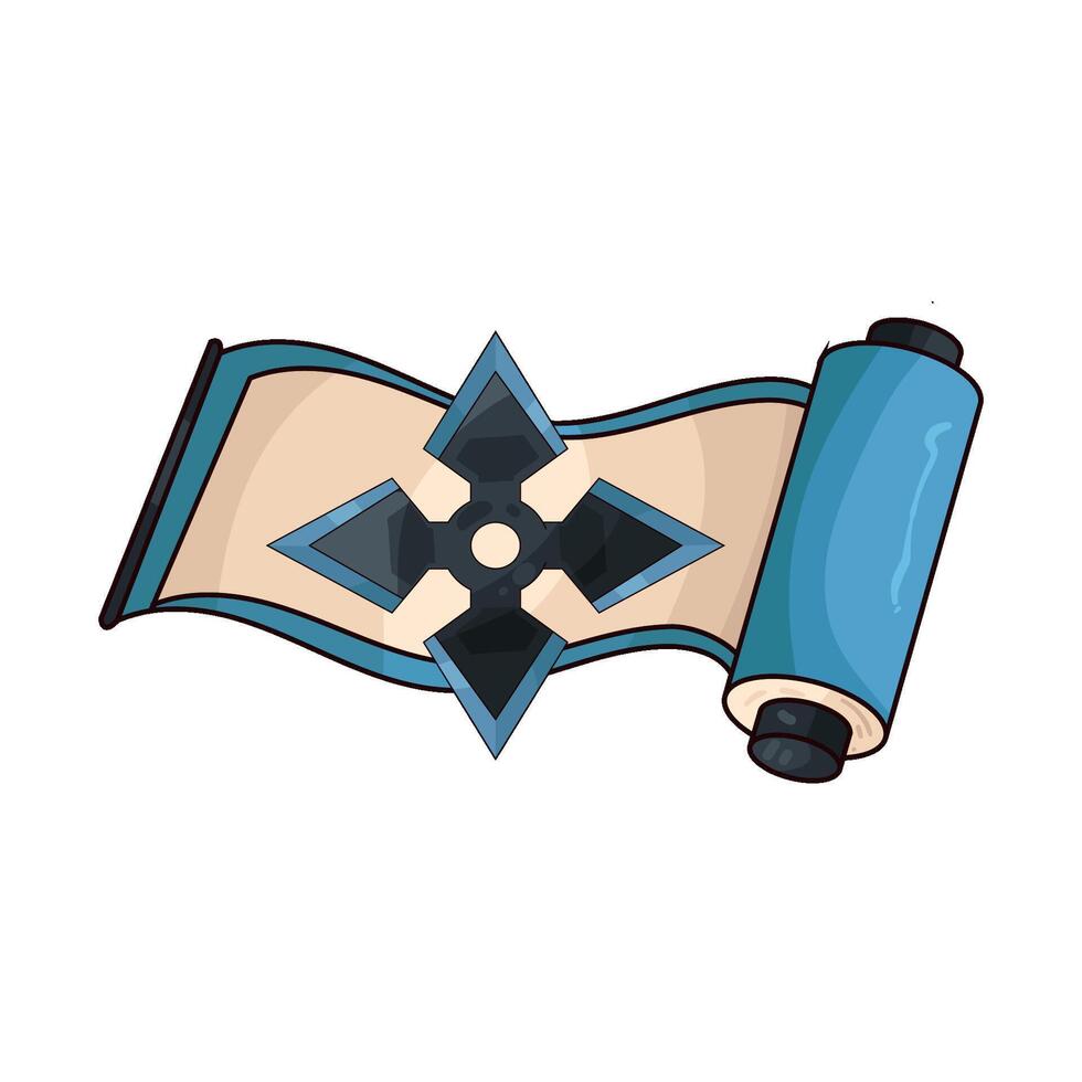 paper rolls and shuriken vector