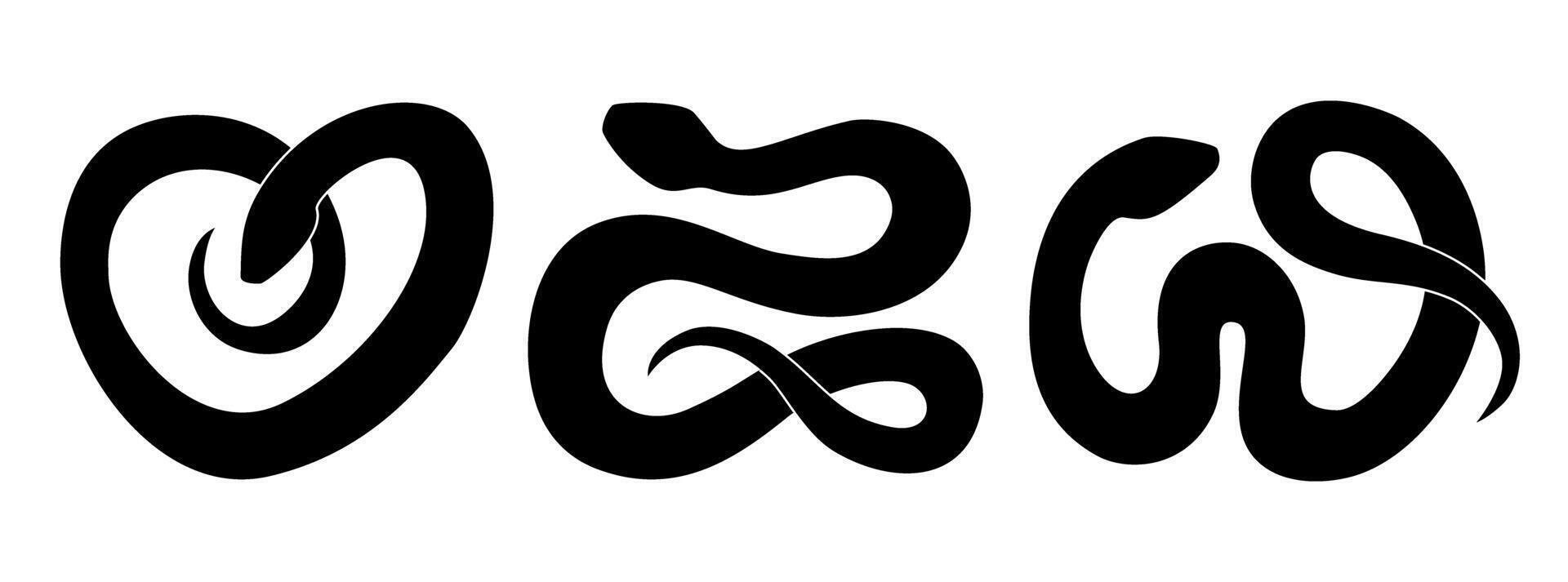 Snake silhouette isolated on white background. vector