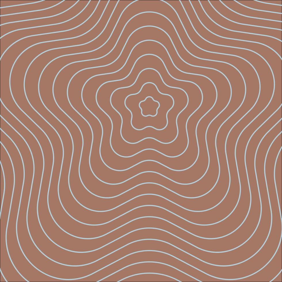 Trendy abstract square background with line waves. Mocha mousse color of the Year 2025 vector