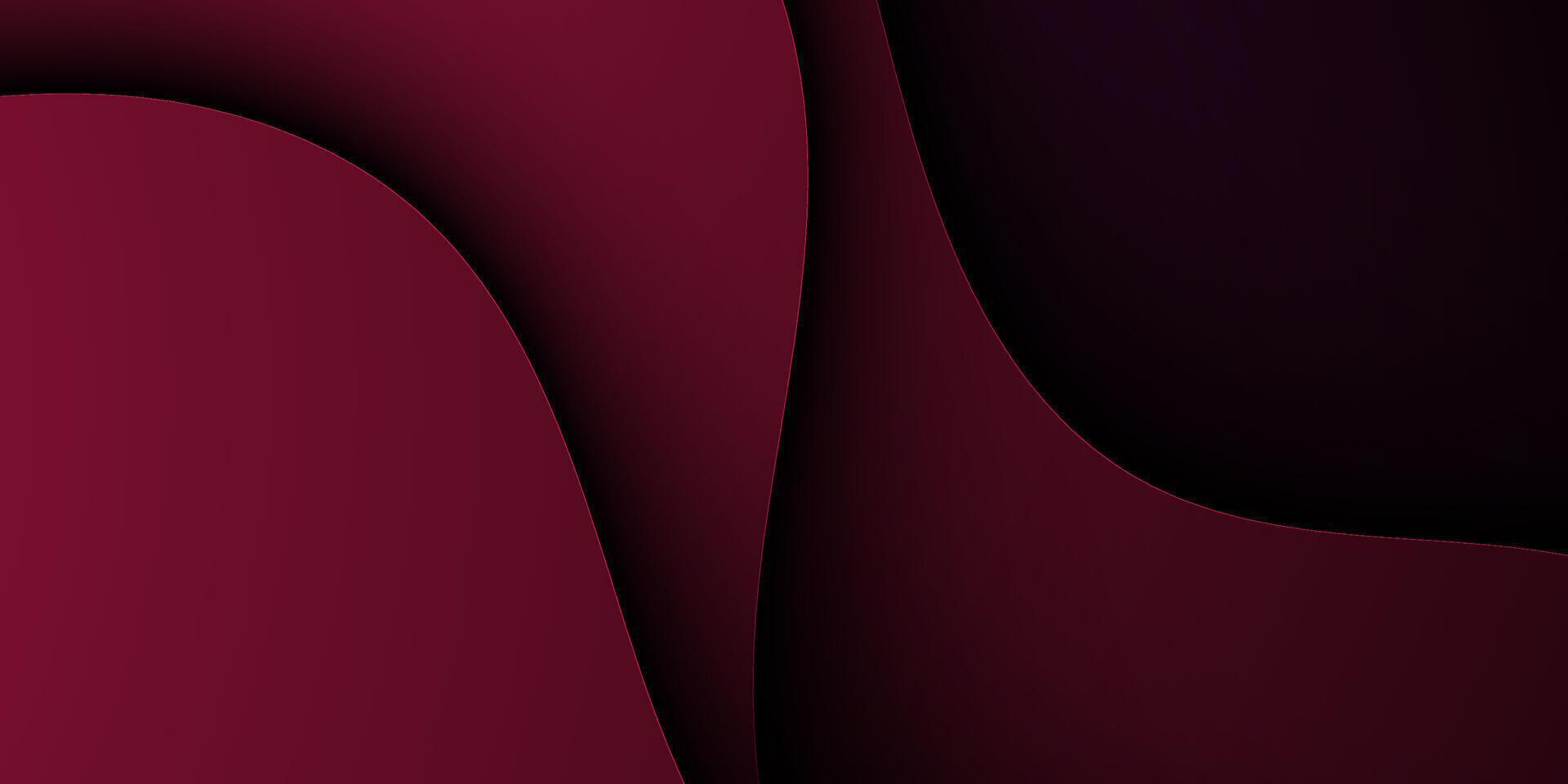Abstract 3D wave art background design with dark red color for design. vector