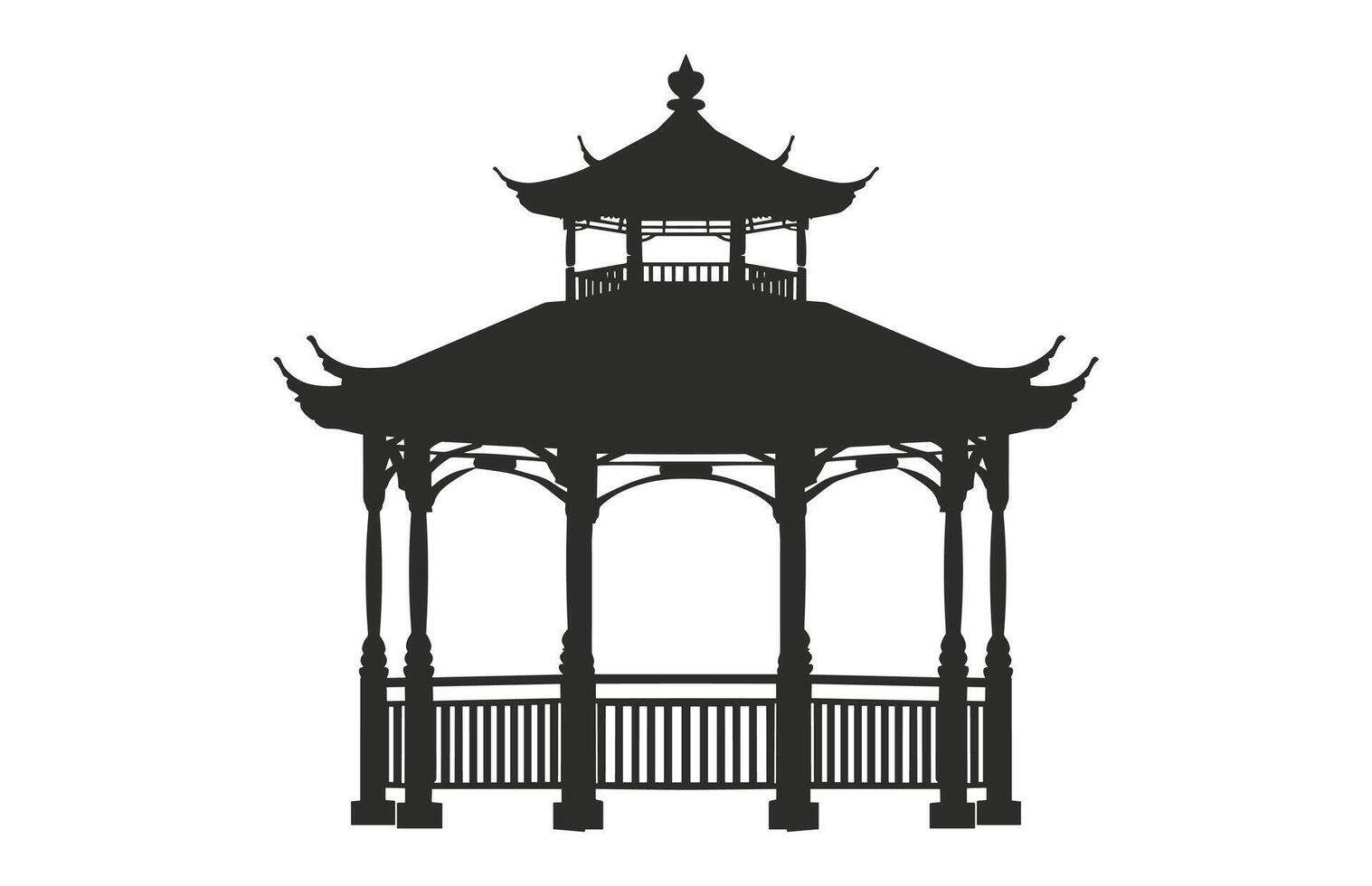 Gazebo Silhouette isolated on a white background vector