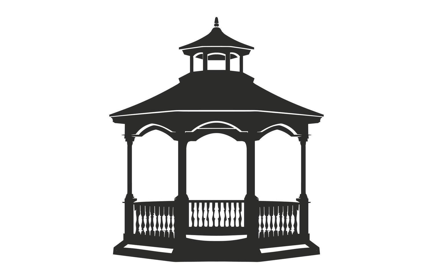 Gazebo Silhouette Clipart vector