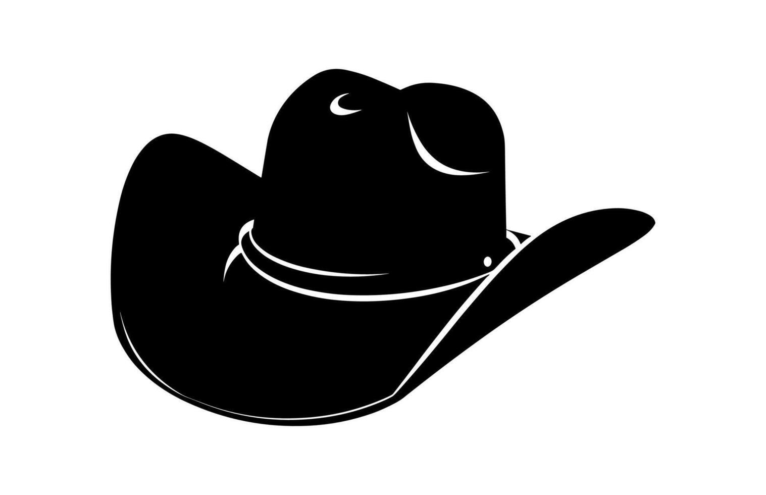 Cowboy Hat Silhouette isolated on a white background vector