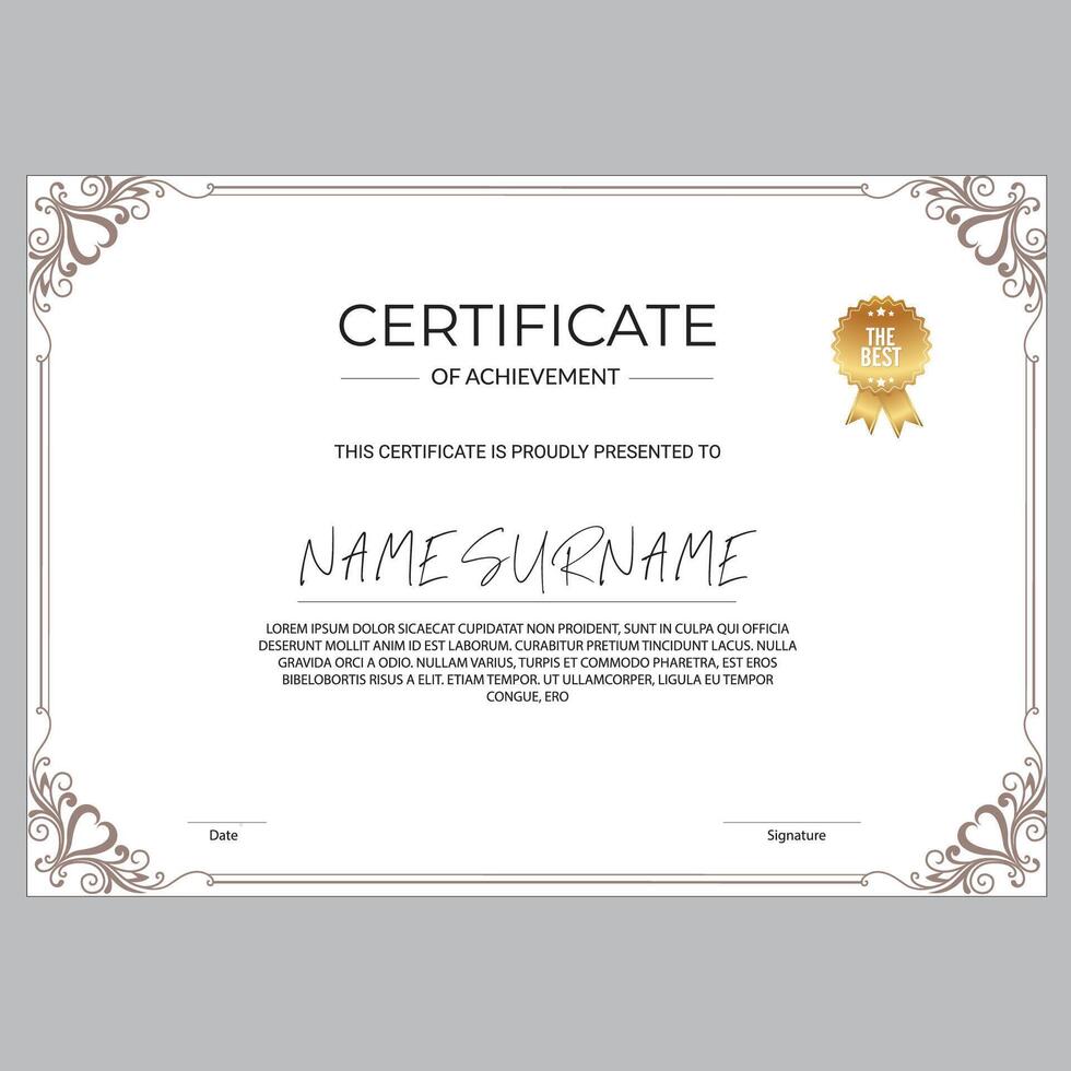 Achievement Certificate Template vector