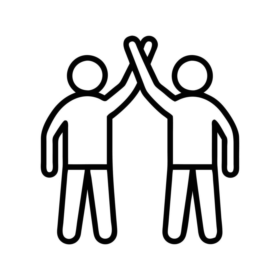 Icon of Celebration High Five for Goals Achieved vector