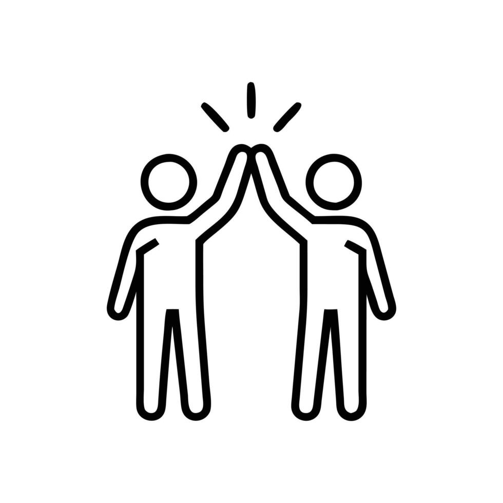 two people give high five or people icon vector