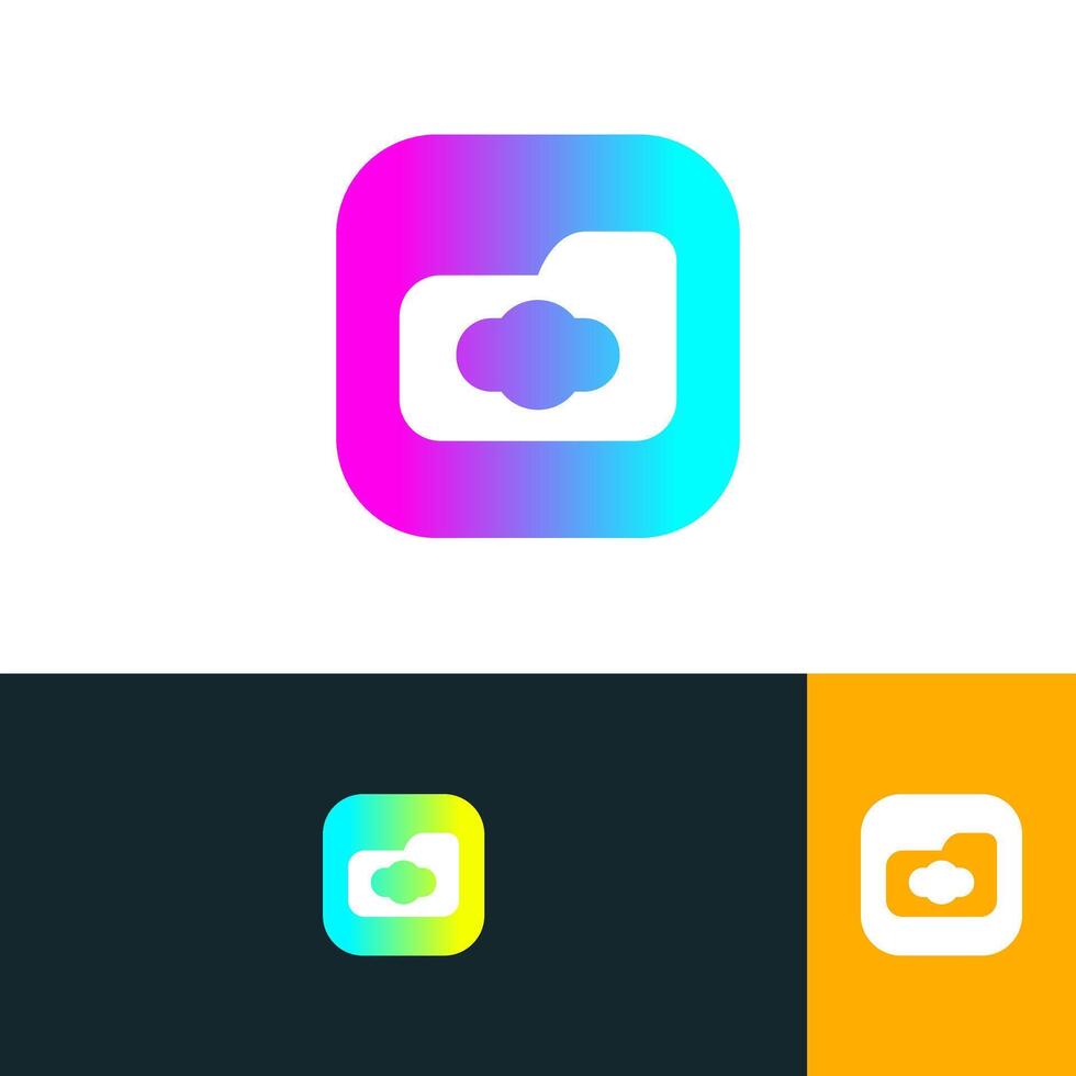 folder and cloud design icon vector
