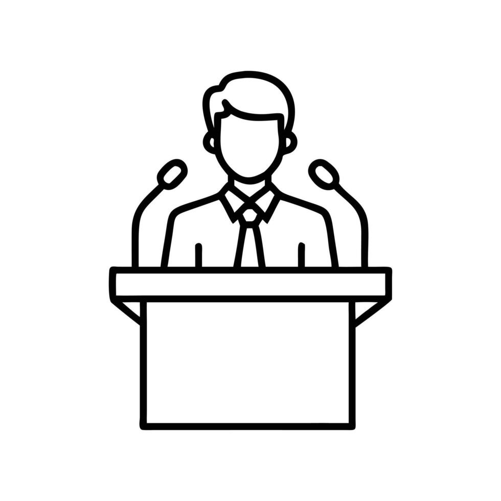conference orator speech business public meeting vector