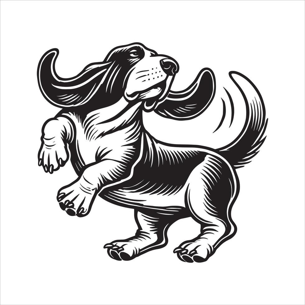 Dancing Paws The Rhythm of the Hound vector
