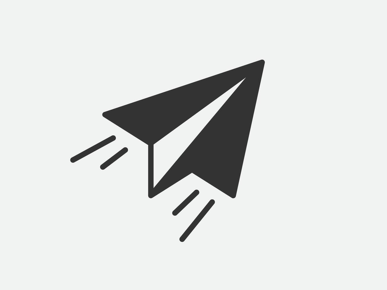Plane toy icon on white background. Line style illustration. vector