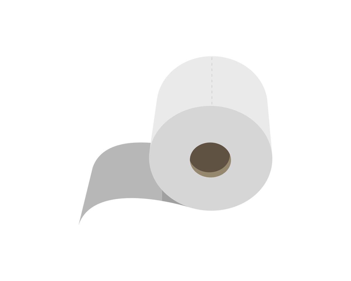 Toilet paper roll or tube icon design, template for wc. Bathroom hygiene icons, kitchen cleaning towel. Blank soft scroll product. vector
