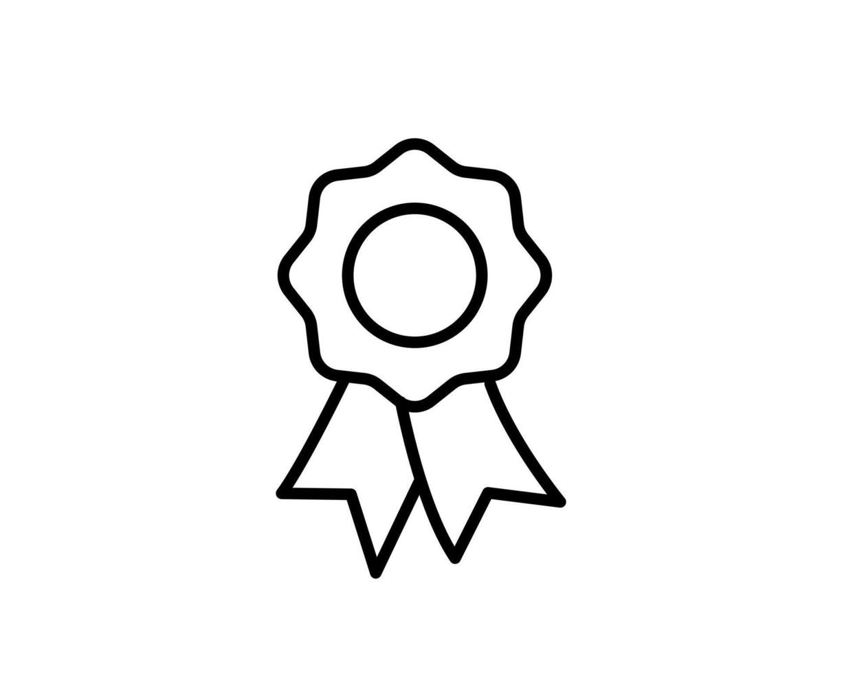Medal with ribbon premium quality icon. vector