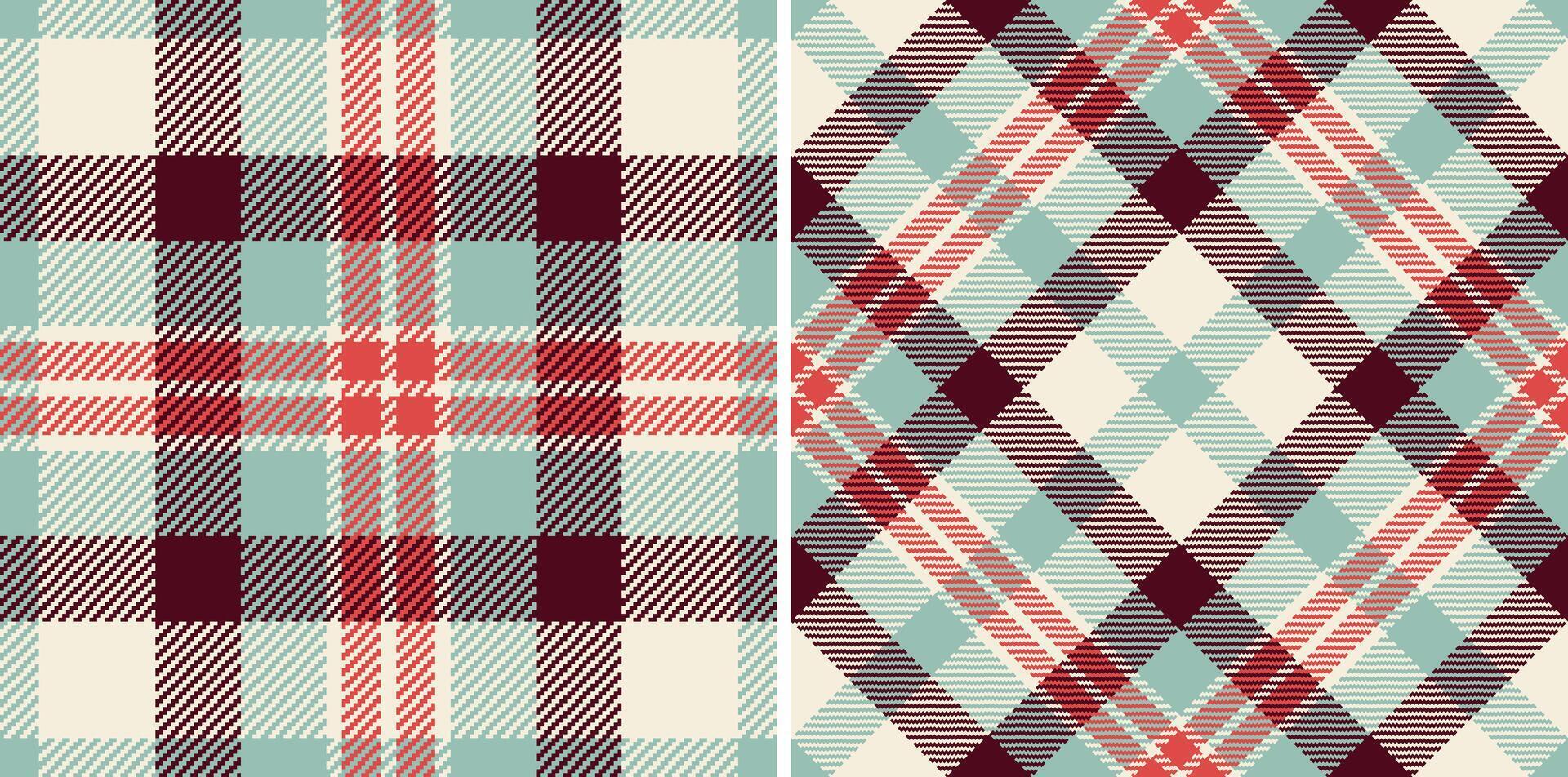 Texture pattern check of seamless background with a textile tartan plaid fabric. Set in christmas colors. Fashion trends for every season and holiday. vector