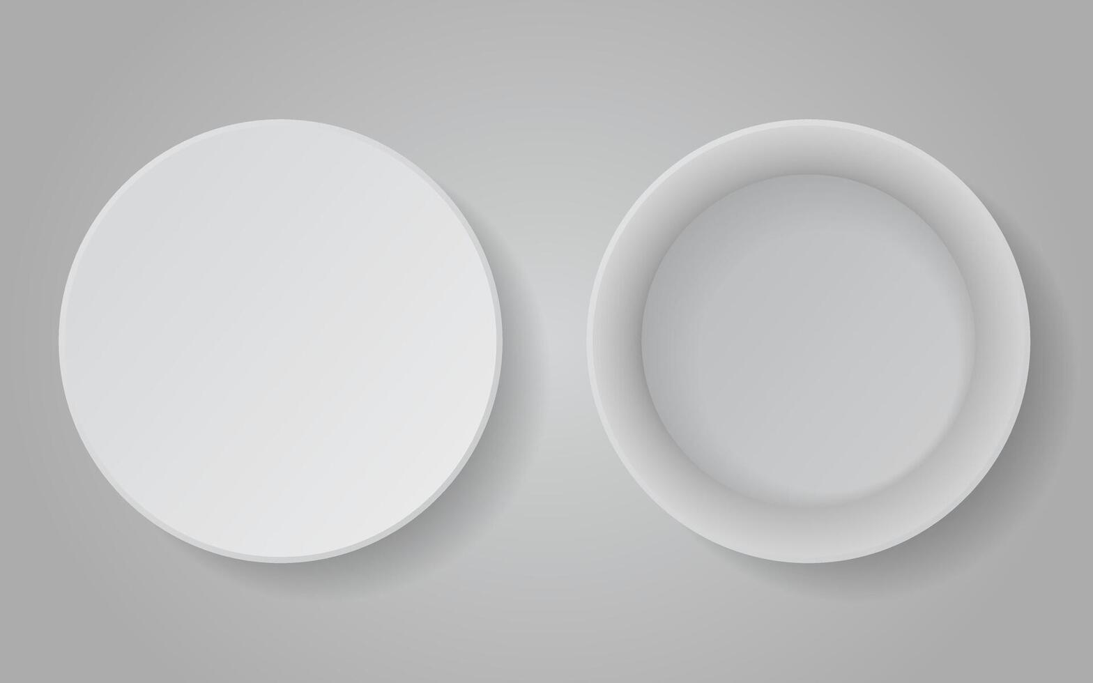Realistic cardboard round white box for stuff. illustration vector