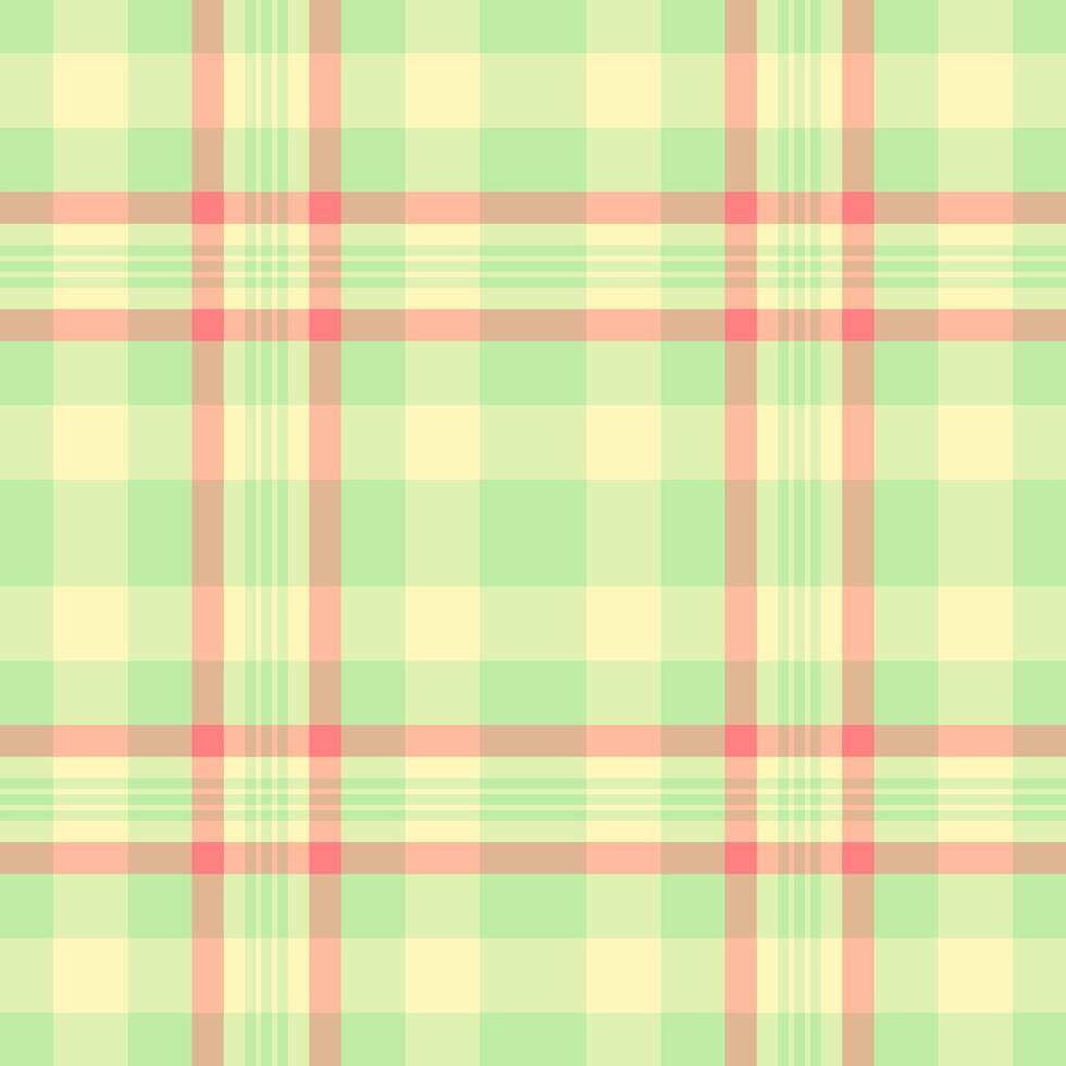 Various seamless background, quality pattern fabric textile. Thin tartan plaid check texture in light and orange colors. vector