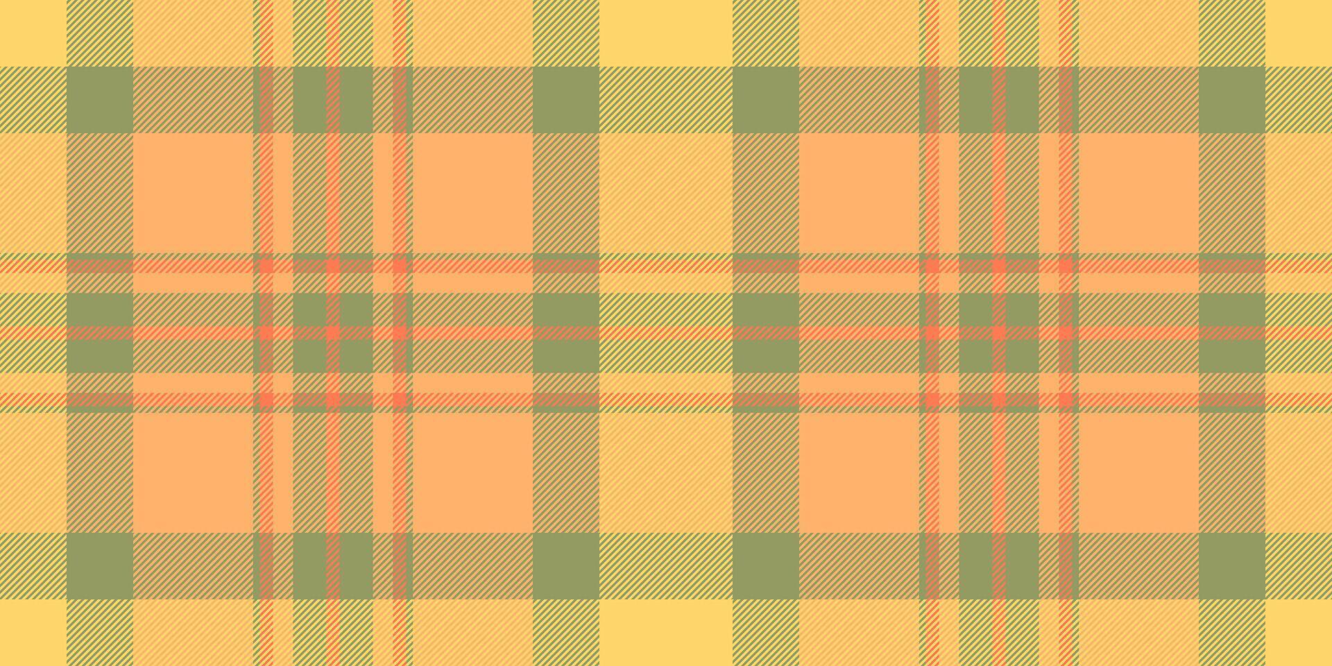 Oktoberfest textile pattern fabric, give check background. Autumn texture seamless tartan plaid in orange and lime colors. vector