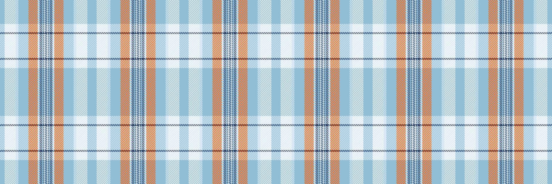 Tweed seamless plaid pattern, place texture fabric tartan. Mesh check background textile in cyan and light colors. vector