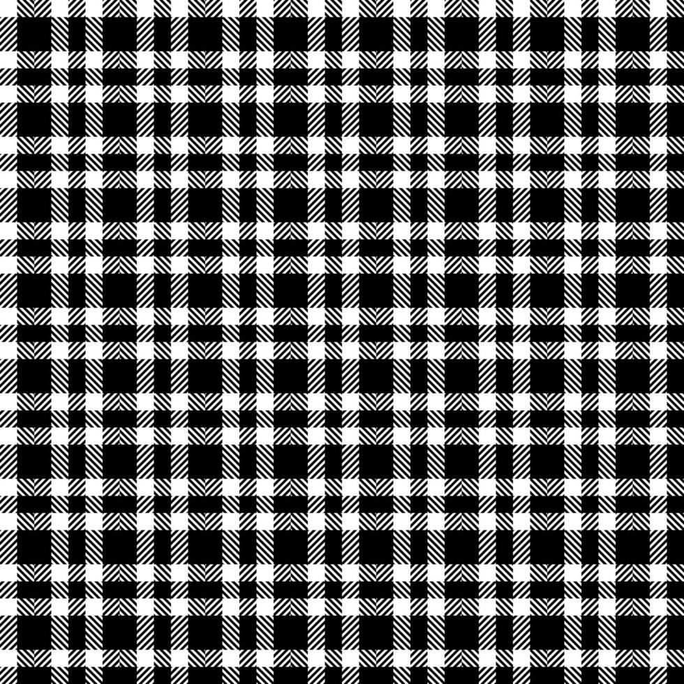 Plaid check pattern in black and white. Seamless fabric texture. Tartan textile print. vector